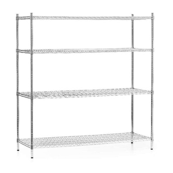 Étagère de stockage en acier chromé, 4 étagères, 152x61x180 cm pliable | FORGAST FG15139