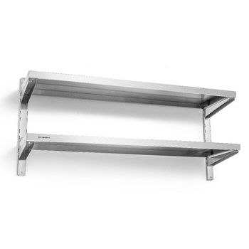 Étagère suspendue double en acier inoxydable 120x30x55 cm | FORGAST FG15002