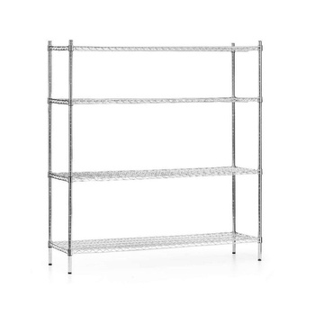 Étagère de stockage en acier chromé, 4 étagères, 152x45,5x180 cm pliable | FORGAST FG15134