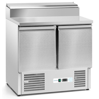 Table réfrigérée 2-portes à salades 257 l, avec superstructure inox | FORGAST FG07402