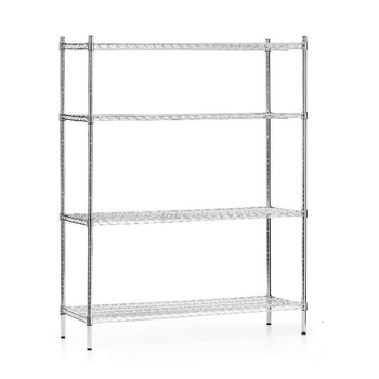 Étagère de stockage en acier chromé, 4 étagères, 122x45,5x180 cm pliable | FORGAST FG15133