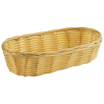 Corbeille à pain ou à fruits, BASIC, ovale, beige clair, 21x10x6 cm | APS 30282