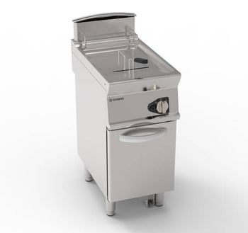 Friteuse à gaz monobac 17 l 16,5 kW avec zone froide et support de table | TECNOINOX 713128