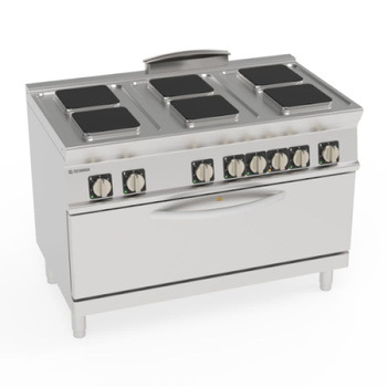 Cuisinière gastronomique électrique 6 plaques carrées avec four | TECNOINOX 716067