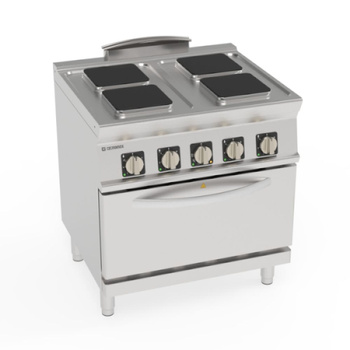 Cuisinière électrique professionnelle 4 plaques avec four GN1/1 | TECNOINOX 716086