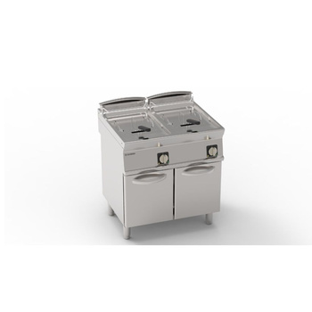 Friteuse électrique à 2 cuves sur bâti - capacité 2x13 L | TECNOINOX 716056