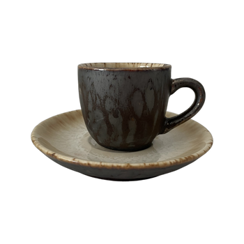 Tasse Bel 100 ml avec soucoupe 11 cm Still Cristall dolomite | KERA CERAMIKA 2.3.3/F/C.DOL