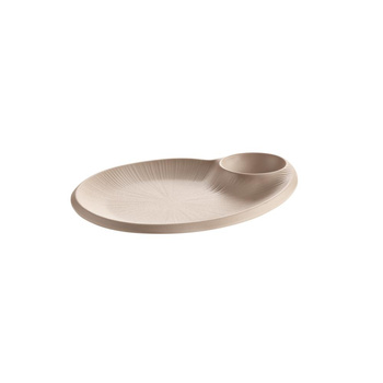 Assiette NERO en mélamine, beige, 24x20x2,5 cm | APS 85424