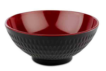 Bol ASIA PLUS, mélamine, noir et rouge, 16x7 cm, 600 ml | APS 15419