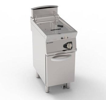 Friteuse à gaz monobac 13 l 12 kW avec zone froide et soubassement fermé | TECNOINOX 713132