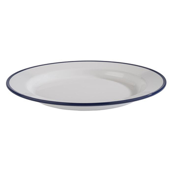 Assiette ENAMEL LOOK, en mélamine, blanc-bleu, 24,5 cm | APS 84951