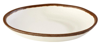 Assiette CROCKER, en mélamine, blanc et brun, 20,5x3 cm, 500 ml | APS 84575