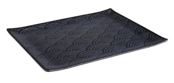 Plateau GN 1/3 DARK WAVE, en mélamine, noir, 32,5x17,6x2 cm | APS 84902