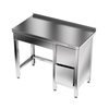 Table de travail en acier inoxydable avec bloc de tiroirs 230x60x85 cm | FORGAST