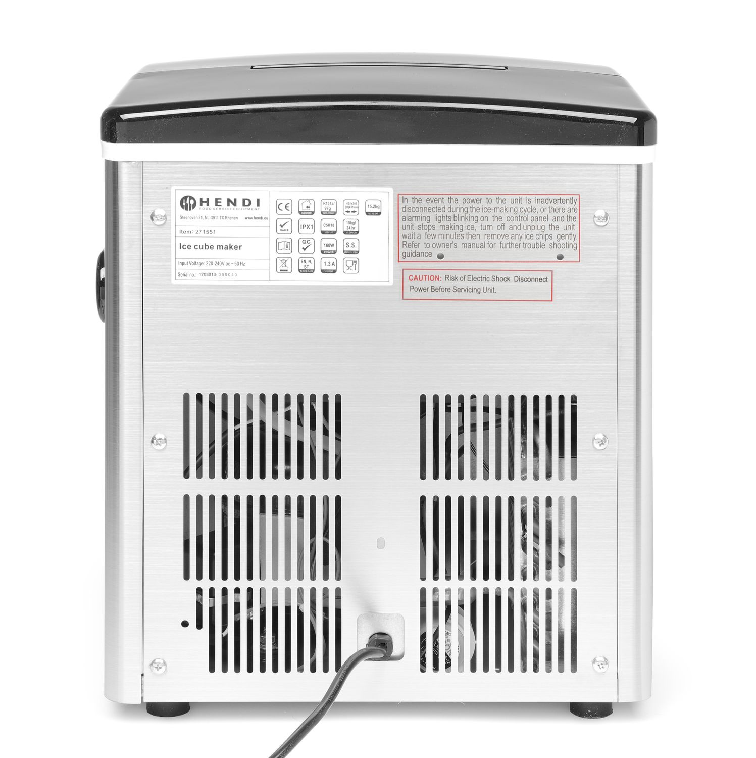Machine à glaçons Kitchen Line 15, 15 kg/24h, 4,5 l | ARKTIC 271551