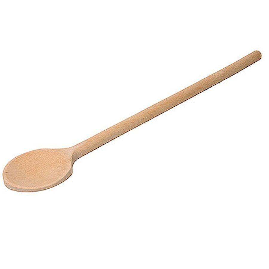 Cuillère en bois ronde pour poêles en téflon, longueur 36 cm | CONTACTO 833/036