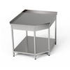 Table d'angle de travail en inox avec étagère 96,8x60x85 cm | FORGAST