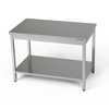 Table de travail centrale en acier inoxydable avec étagère 50x80x85 cm | FORGAST