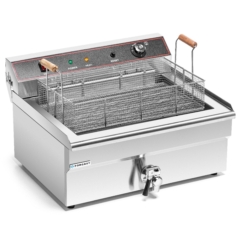 Friteuse électrique 1-cuvelle 20 L, 4,8 kW, zone froide | FORGAST FG09017