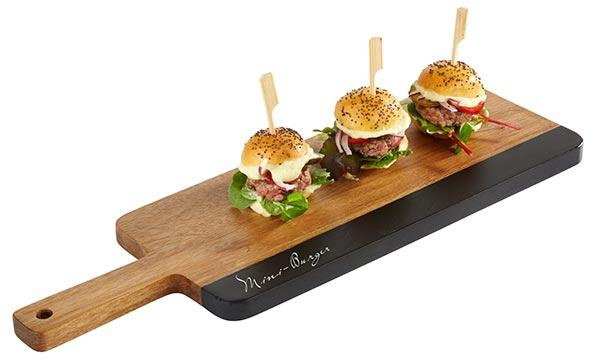 Planche de service ROCKWOOD, avec bande en ardoise, marron, 40,5x13x1,5 cm | APS 867