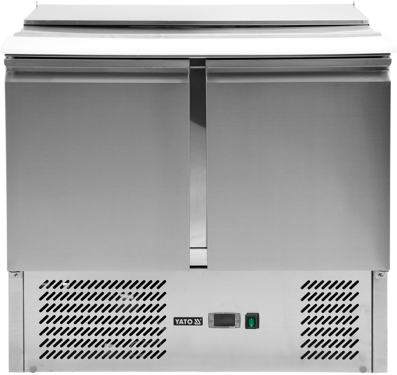 Table réfrigéré 2-portes pour salades avec couvercle inox | YATO YG-05262