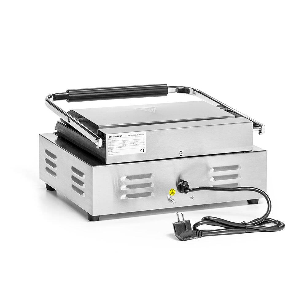 Grill de contact panini, plaques rainurées, 2,2 kW | FORGAST FG09201