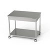 Table de travail en acier inoxydable avec étagère sur roulettes 130x70x85 cm | FORGAST