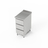 Table de travail en acier inoxydable avec bloc de 3 tiroirs 40x60x85 cm | FORGAST