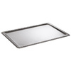 Plateau SCHÖNER ESSEN, avec bord décoratif, en acier inoxydable, 60x40x1 cm | APS 385