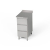 Table de travail en acier inoxydable avec bloc de 3 tiroirs 40x60x85 cm | FORGAST