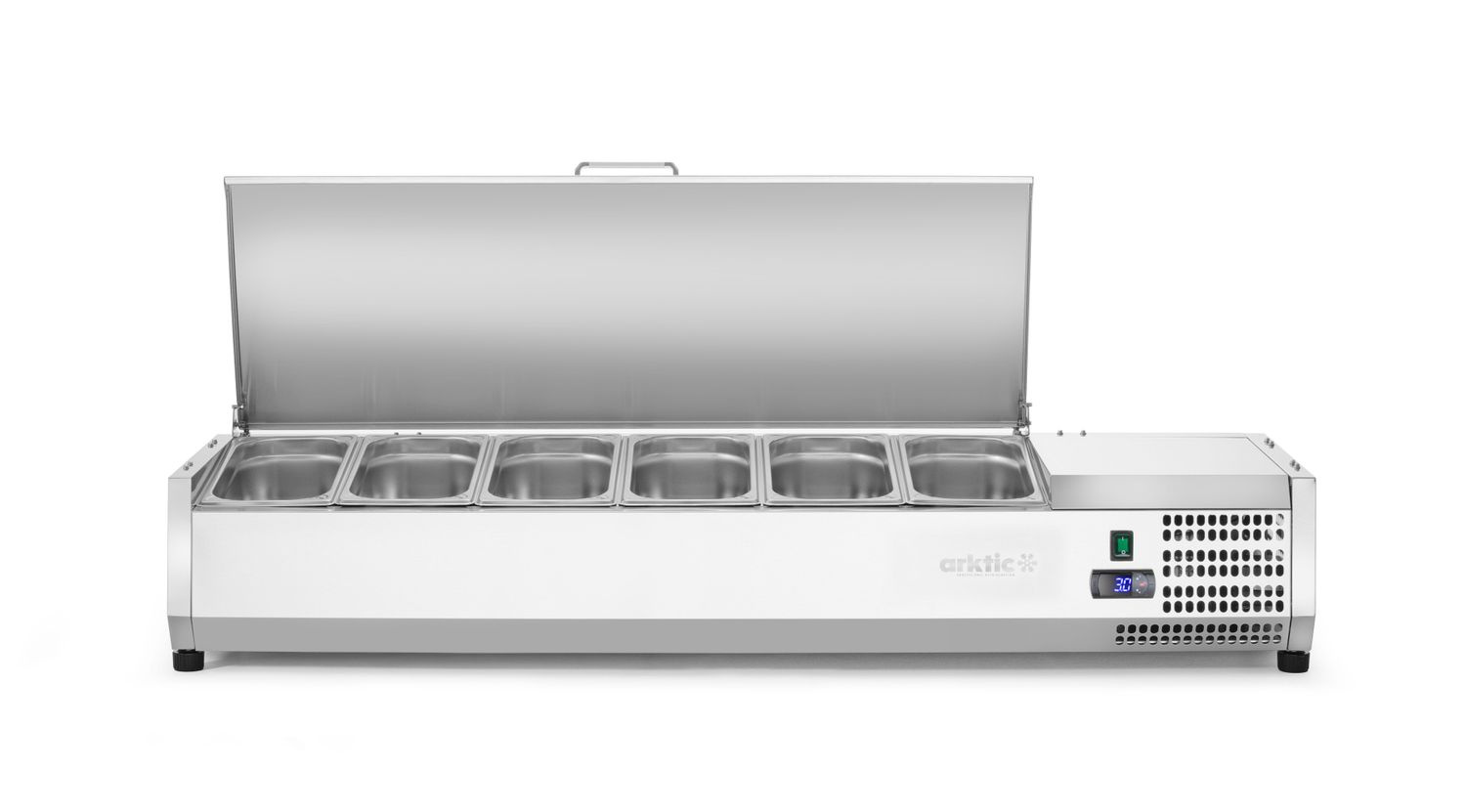 Vitrine réfrigérée avec couvercle 6 GN 1/3, 2-8°C, 0,18 kW | HENDI 233955