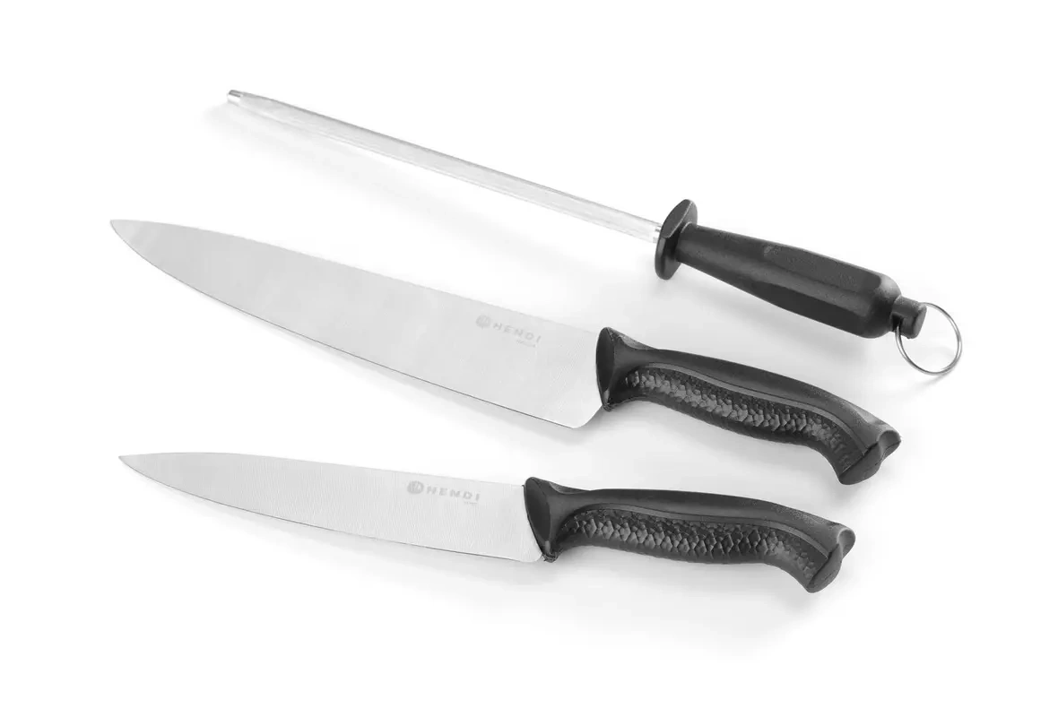 Set de couteaux avec aiguiseur - 3 pièces | HENDI 842683