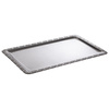 Plateau SCHÖNER ESSEN, avec bord décoratif, en acier inoxydable, 54x34x2 cm | APS 388