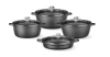 Casserole avec revêtement antiadhésif, 4,3 L, noir, 42,5x33,2x(H)7 cm | HENDI 611012
