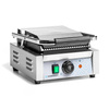Gril de contact simple, plaques rainurées, 1,8 kW | FORGAST FG09203