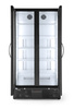 Réfrigérateur de bar pour boissons 2-portes 458 l, aluminium, noir, dégivrage automatique | ARKTIC 233931