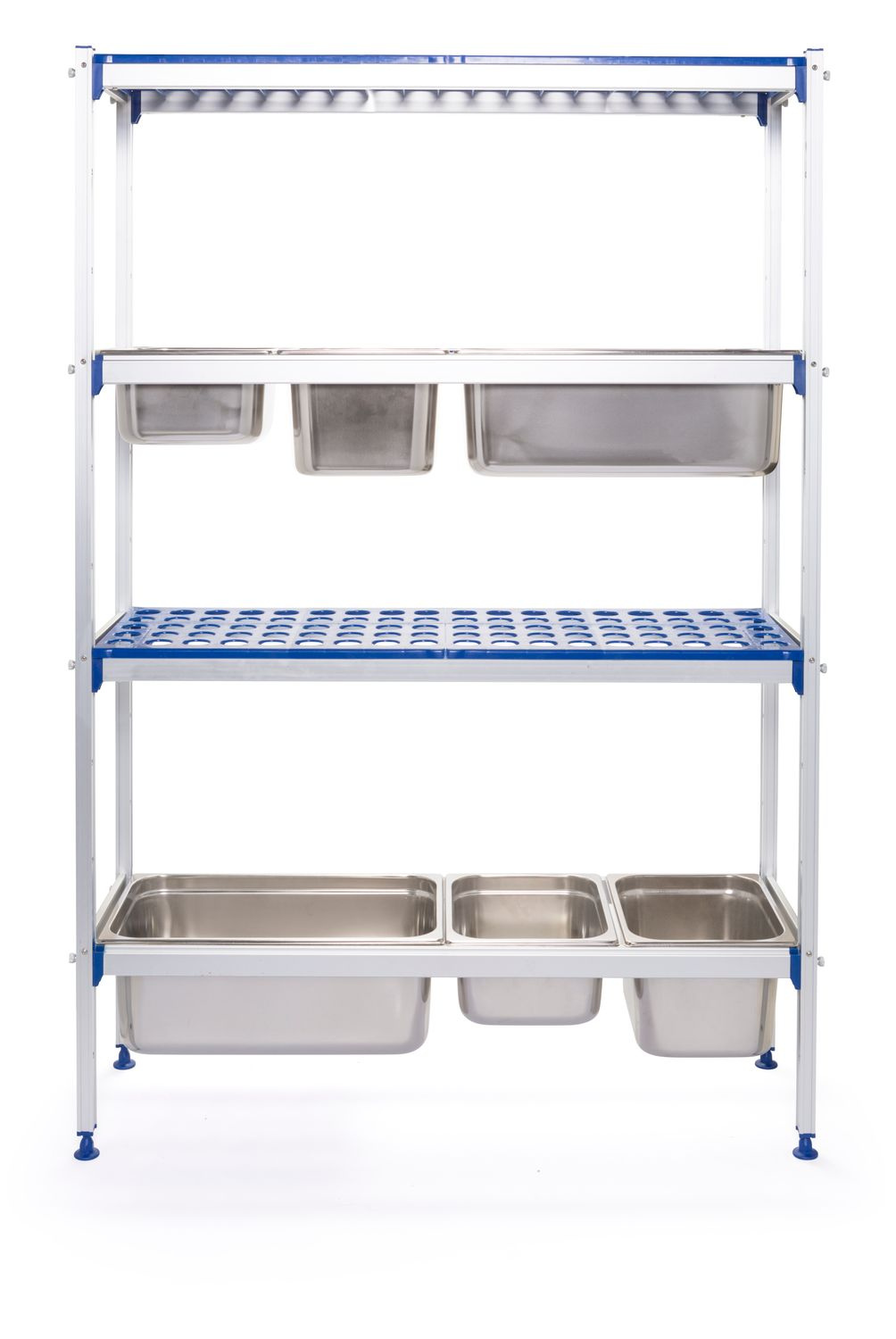 Étagère de stockage en aluminium pour bacs GN | HENDI 812266