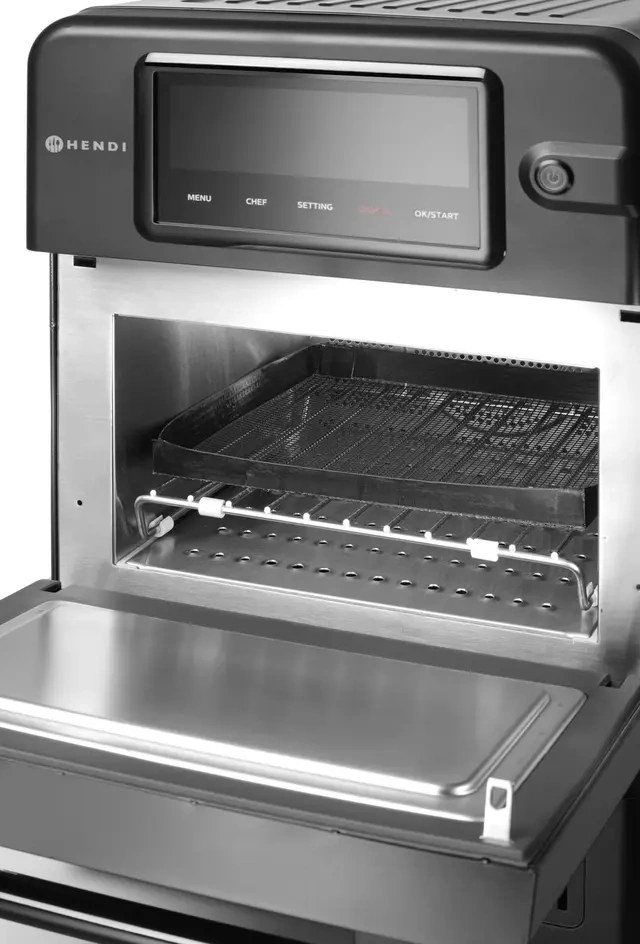 Four convection-micro-ondes CombiTurbo, 18 L, noir, 230 V / 3000 W | HENDI 281277