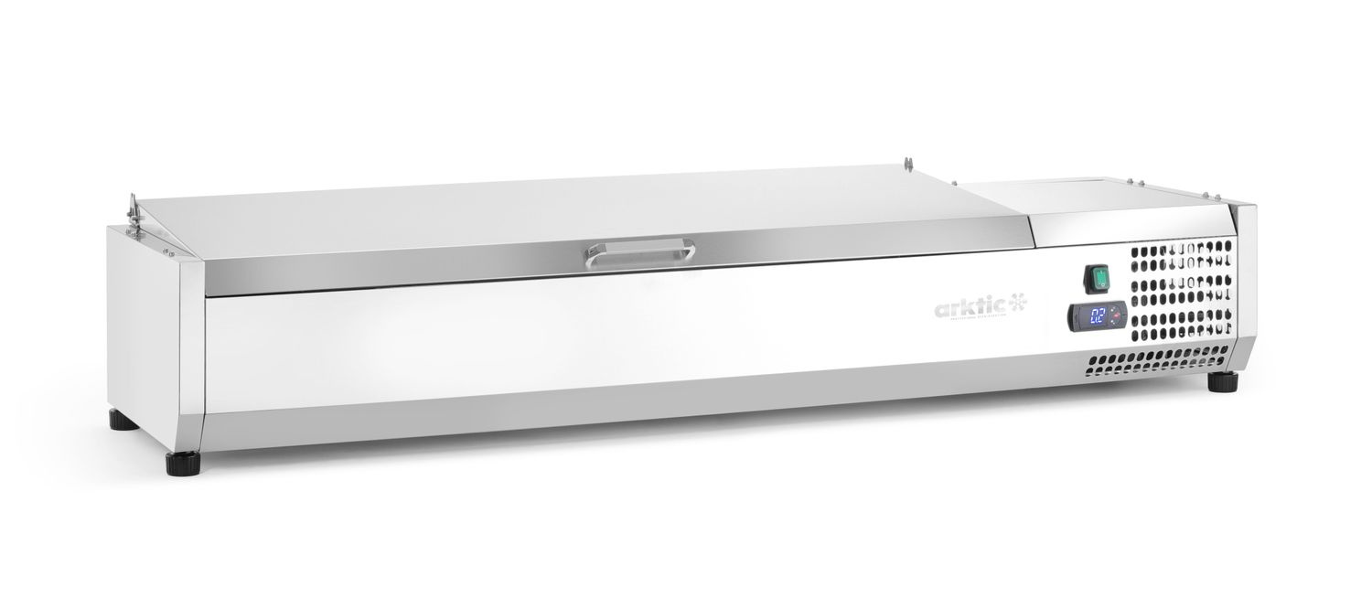 Vitrine réfrigérée avec couvercle 6 GN 1/3, 2-8°C, 0,18 kW | HENDI 233955