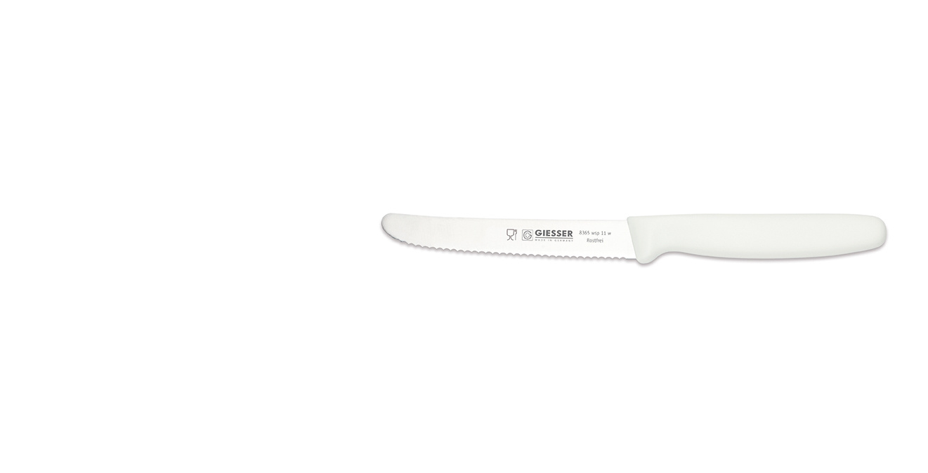 Couteau universel à bord ondulé - 11 cm, blanc | GIESSER MESSER 8365 wsp 11 w