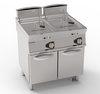 Friteuse à gaz à double cuve 2 x 17 l 33 kW avec base fermée et zone froide | TECNOINOX 713129