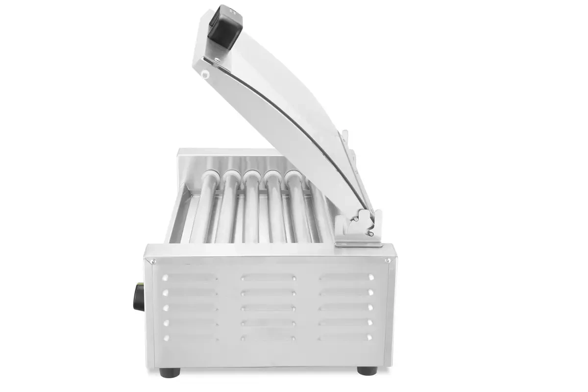 Chauffe-saucisses à rouleaux, monozone avec couvercle, 7 rouleaux, 0,62 kW, 230 V | HENDI 268636