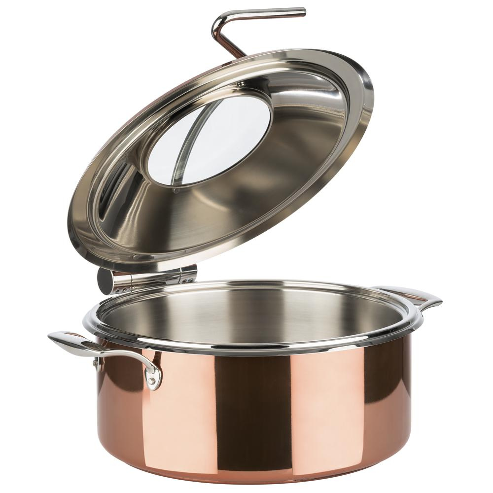 Ensemble avec casserole pour chauffe-plats à induction, couleur cuivre, 4 l | APS 12335