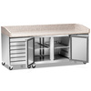 Table réfrigéré à pizza 2-portes avec tiroirs 428 l | FORGAST FG07204