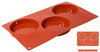 Moule à biscuits en silicone, revêtement antiadhésif, 3 cavités rondes 10x2 cm | CONTACTO 6641/100