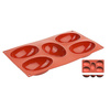 Moule à pâtisserie en silicone Half Ei, ovale, 5 cavités de 10 x 7 cm | CONTACTO 6646/100