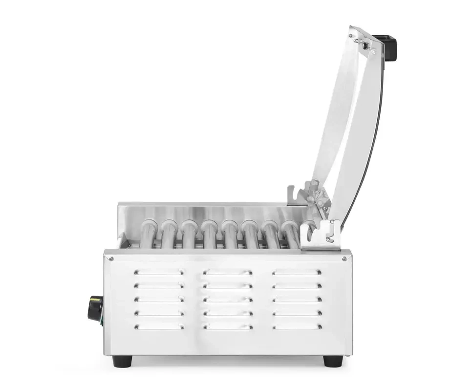 Réchauffeur à rouleaux pour hot-dogs, monozone avec couvercle, 9 rouleaux, 0,79 kW, 230 V | HENDI 268643