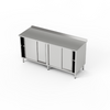 Table de travail en acier inoxydable avec 2 armoires 210x70x85 cm | FORGAST