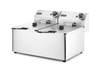 Friteuse électrique Kitchen Line à 2 cuves, 2x8 L, zone froide, 2x3,5 kW | HENDI 205839