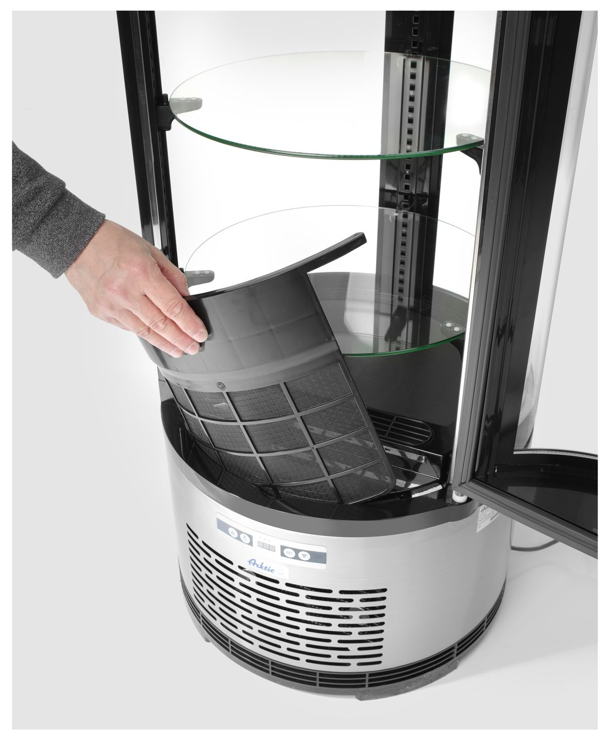 Vitrine réfrigérée ronde 100 L, LED, refroidissement dynamique | ARKTIC 233825